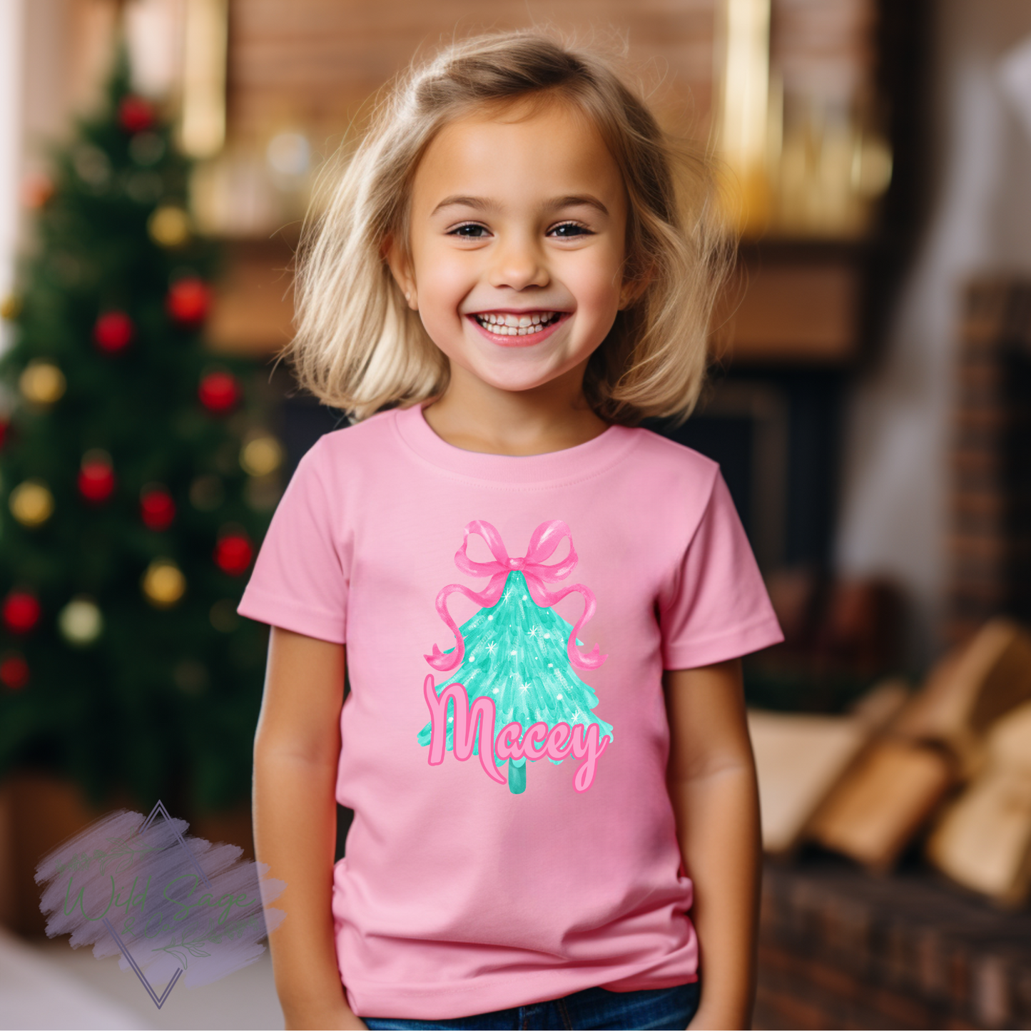 Girly Christmas Tree Custom Tee