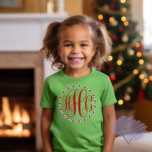 Christmas Monogram Custom Tee