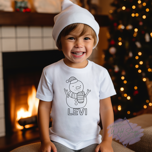 Color Me Snowman Custom Tee