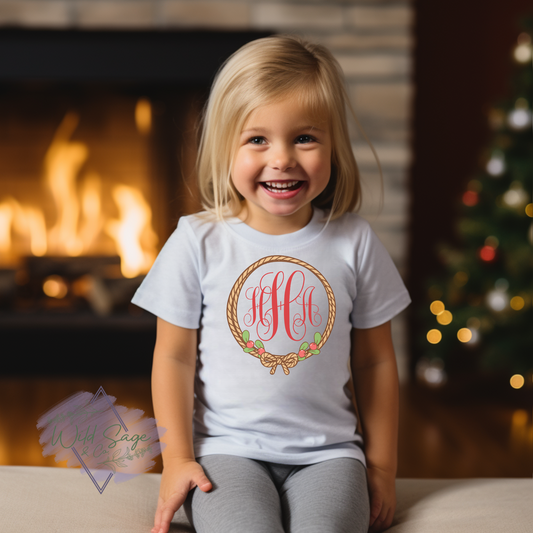 Rodeo Christmas Monogram Custom Tee