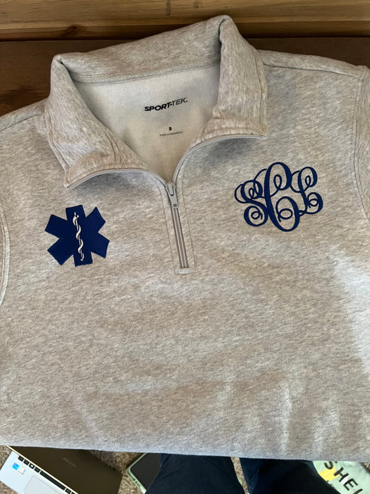 EMS Embroidered Monogram Quarter Zip