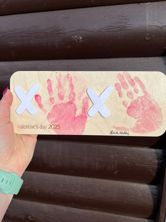 Wooden XOXO Handprints