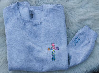 Created With A Purpose Floral Embroidered Sweatshirt