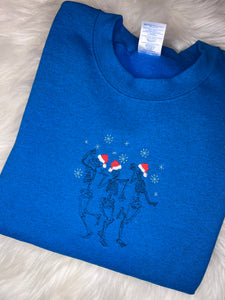 Christmas Skeletons Embroidered Crewneck