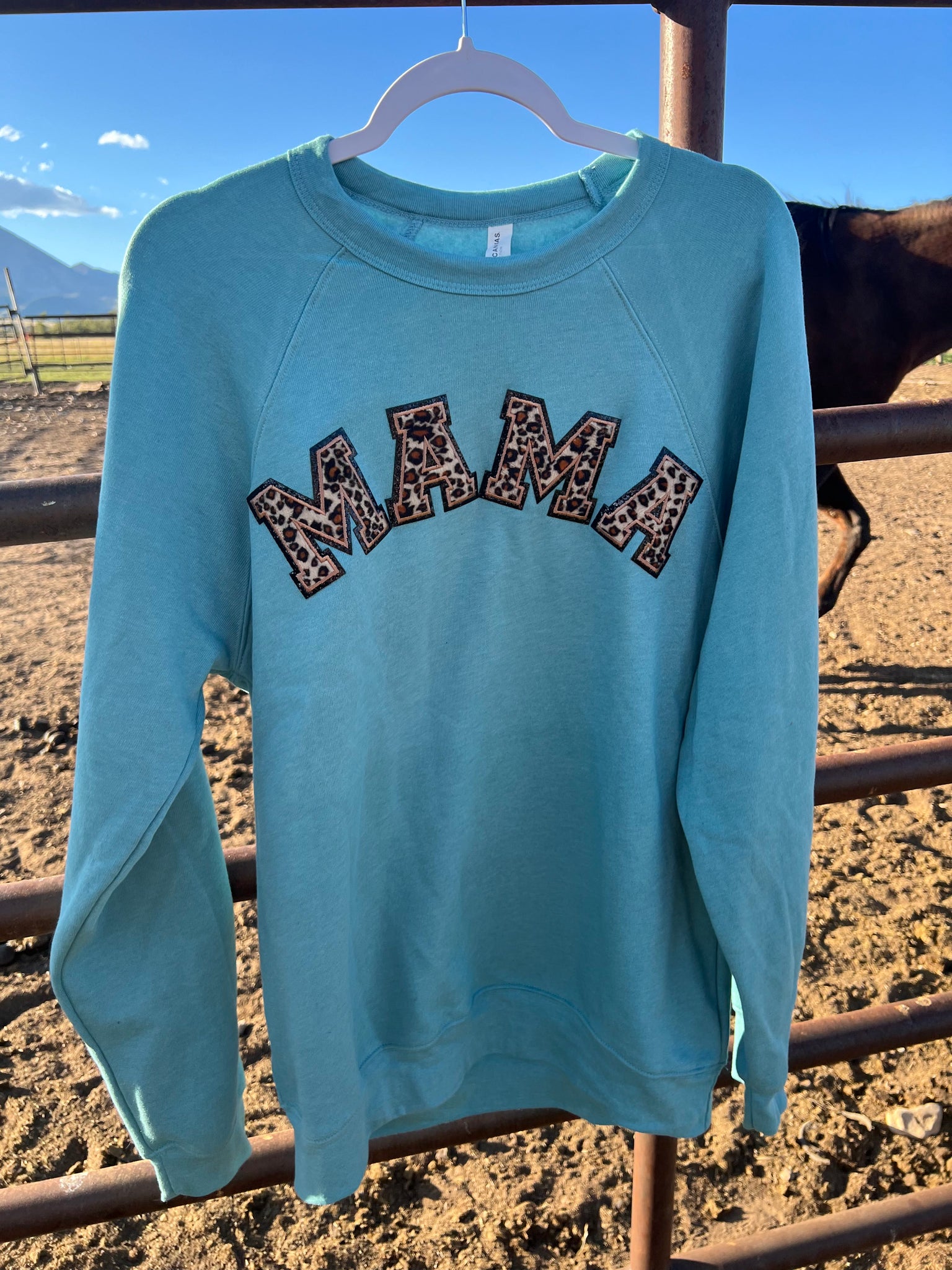 Chenille Mama Leopard Crewneck