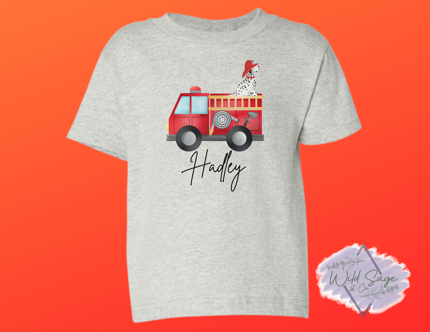 Fire Engine Dog Shirt | Personalized