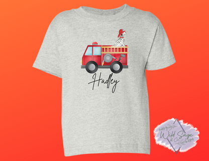 Fire Engine Dog Shirt | Personalized