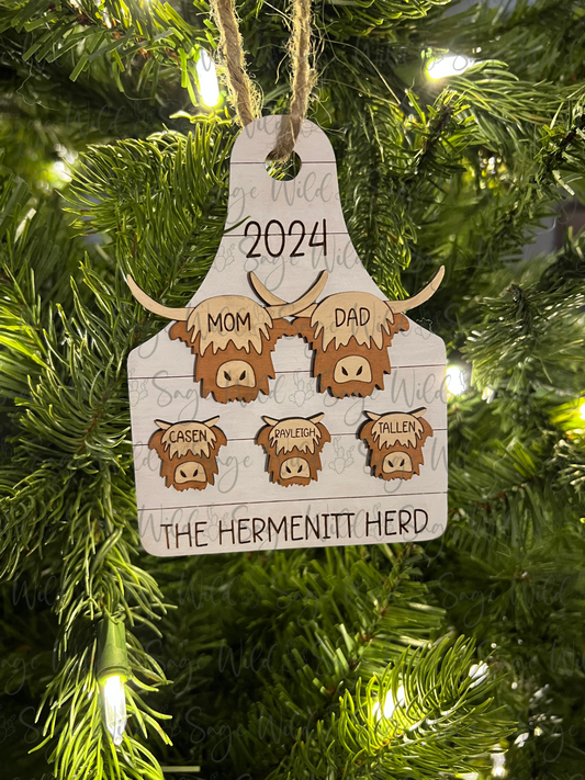 Our Herd Personalized Ornament