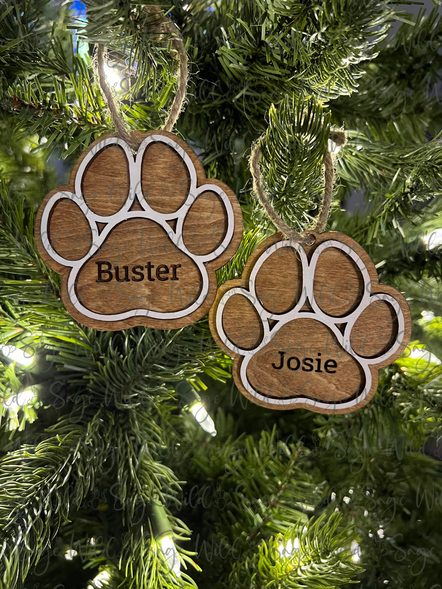 Dog Paw Personalized Ornament