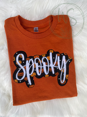 Spooky Pumpkin Embroidered Shirt