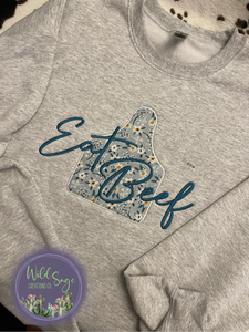 Eat Beef Embroidered Crewneck