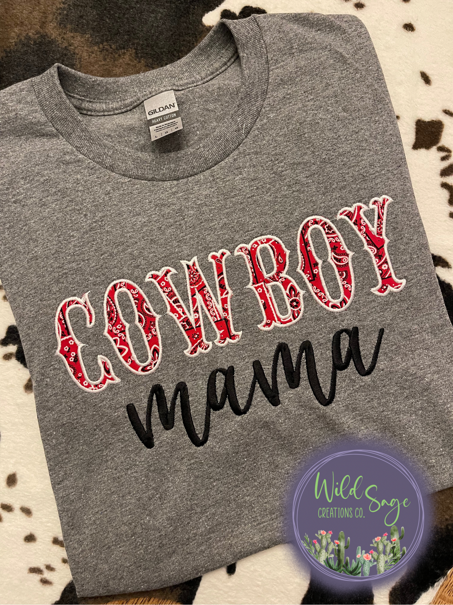 Cowboy Mama Embroidered Shirt