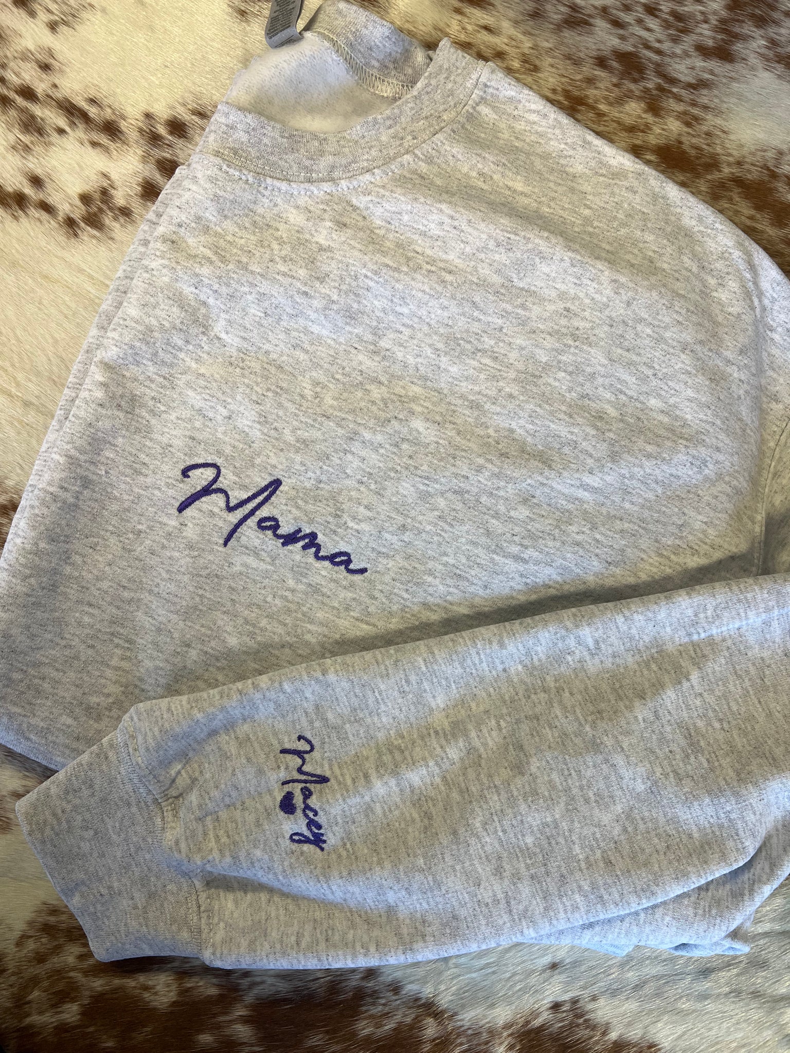 Mama Embroidered Sweatshirt with Personalized Sleeve