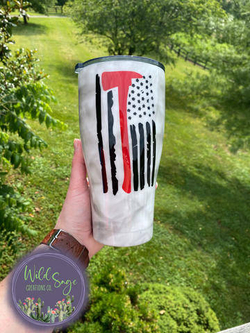 Firefighter Flag Smokey Tumbler